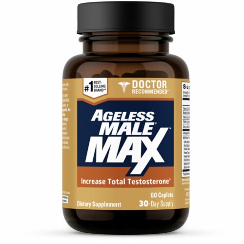 Ageless® Male Max™ Dietary Supplement Caplets Perspective: front