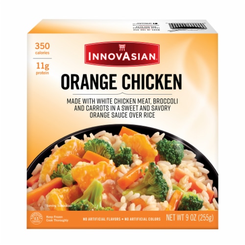InnovAsian Orange Chicken Rice Bowl, 9 oz (Frozen) Perspective: front