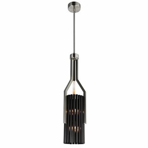 Fermont 6 Light Stain Nickel and Pearl Black Mini Pendant Perspective: front
