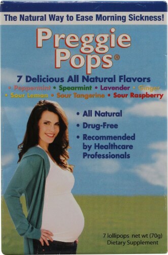 Three Lollies Assorted Flavor Preggie Pops Perspective: front