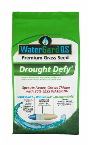 Mountain View Seeds WaterGardQS Drought Defy Mixture Premium Grass Seed Perspective: front
