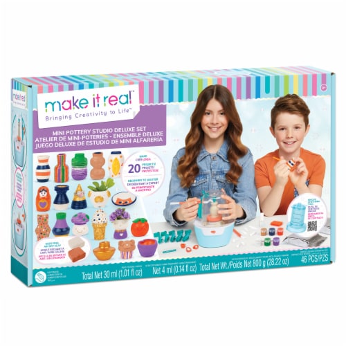 Make It Real™ Mini Pottery Studio Deluxe Set Perspective: front