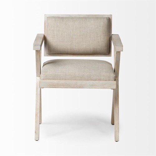 Cream Fabric Wrap With Brown Wood Frame Dining Chair Cream Fabric Wrap With Brown Wood Frame Dining Chair