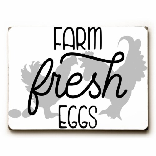 One Bella Casa 86834SW912 9 x 12 in. Farm Fresh Eggs Solid Wood Wall Decor Perspective: front
