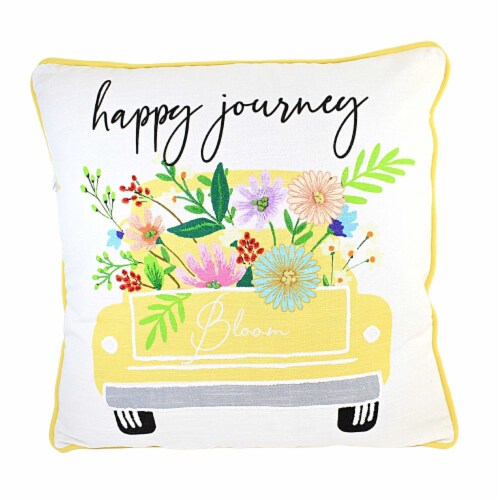 Home Decor Happy Journey Pillow Fabric Flowers Truck Mg182894 1 Count Smith s Food and Drug