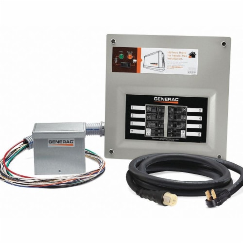 Generac Manual Transfer Switch Kit,120/240V,50A 9855 Perspective: front