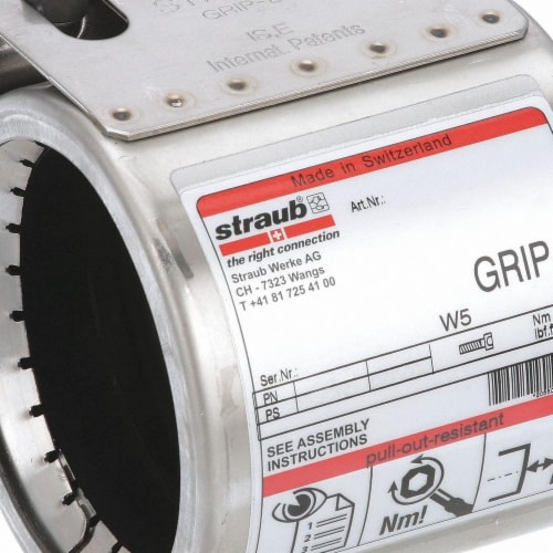 Straub Pipe Coupling,2 Bolts,232 psi,4  Pipe Sz  STR20901 Perspective: front