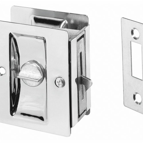 Rockwood Locking Pocket Door Pull Handle,Brass  891.26D Perspective: front