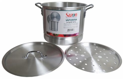 24 qt. Aluminum Stock Pot in Silver with Lid 24 qt. Aluminum Stock Pot in Silver with Lid