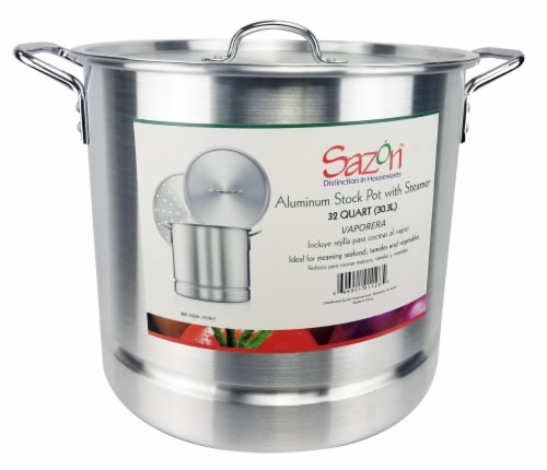 Sazon Stock Pot - Silver, 32 qt - Food 4 Less