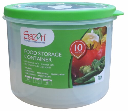 Sazon Round Food Storage Containers with Vent Perspective: front