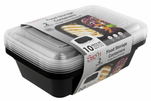 Sazon Rectangular 2-Sectioned Food Storage Containers Perspective: front