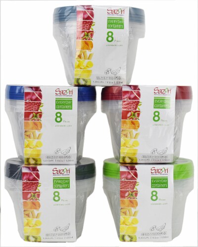 Sazon Everyday Containers Round Food Storage Containers - 8 Piece Perspective: front