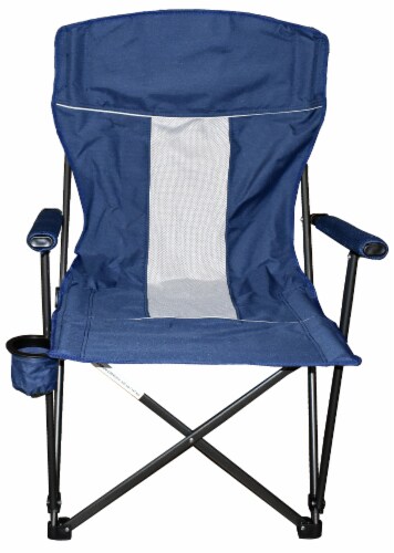 VMI Outdoor Living Hard Arm Folding Chair - Blue Perspective: front