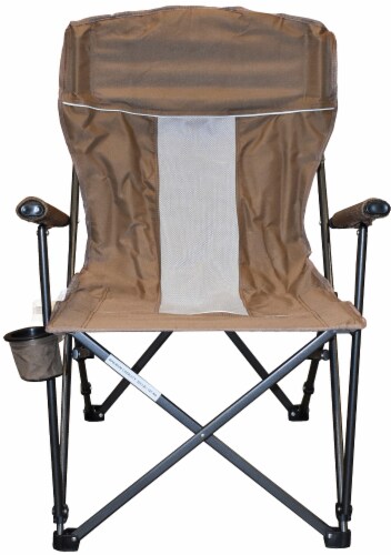 VMI Outdoor Living Hard Arm Folding Chair - Brown Perspective: front