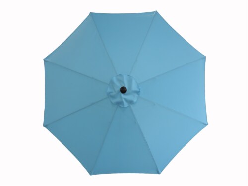 VM International Aluminum Umbrella - Light Blue Perspective: front
