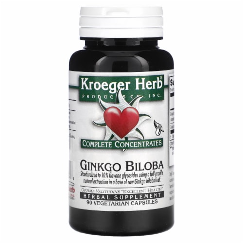 Kroeger Herb® Ginkgo Biloba Vegetarian Capsules Perspective: front