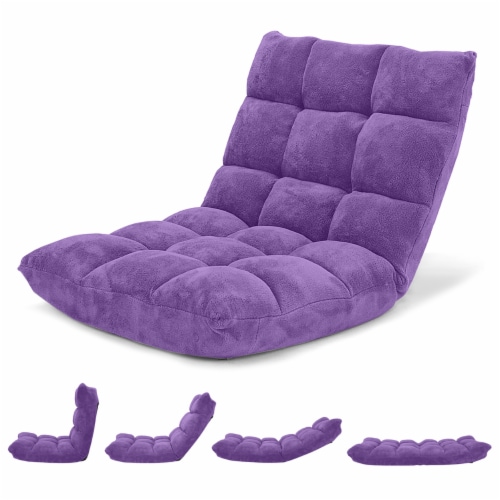 Costway Adjustable 14-Position Floor Chair Folding Gaming Sofa Chair Cushioned Purple, 1 unit - Foods Co. Costway Adjustable 14-Position Floor Chair Folding Gaming Sofa Chair Cushioned Purple, 1 unit - Foods Co.
