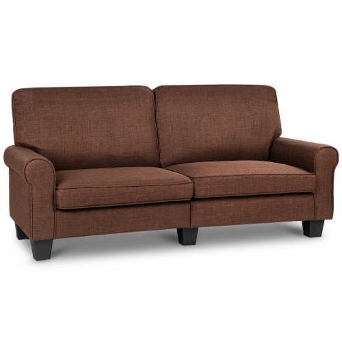 Gymax sofa couch loveseat fabric upholstered curved armrest home living room furniture deals