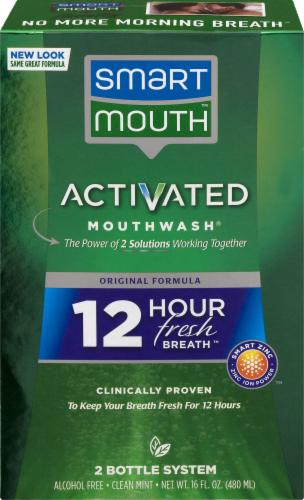 Smart Mouth Clean Mint Activated Mouthwash Perspective: front