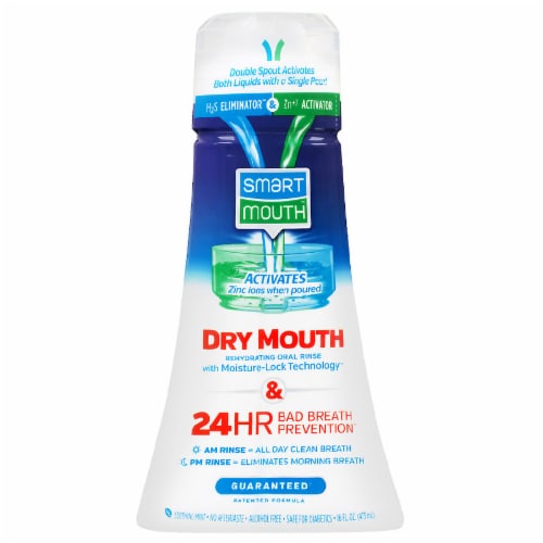 Smart Mouth Activated Dry Mouth Clean Mint Mouthwash Perspective: front