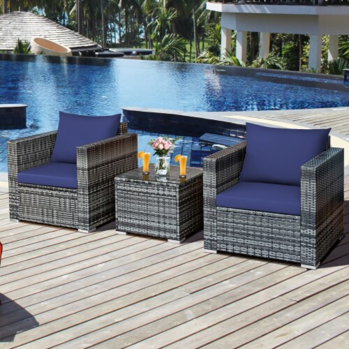 Costway 3 piece rattan patio set deals