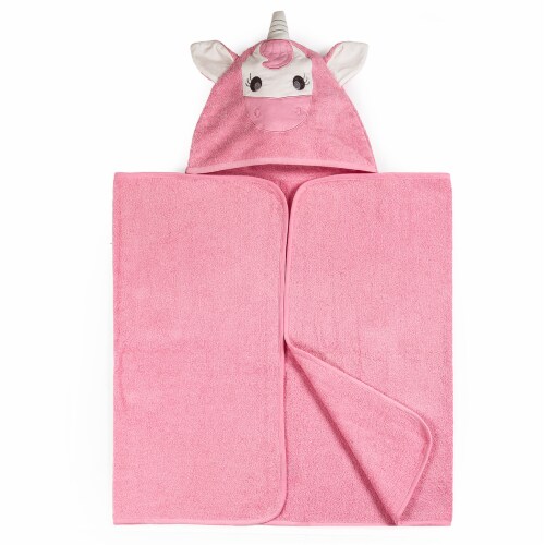 Kids Bath Collection 27 x 54 Cotton Pink Unicorn Hooded Bath Towel