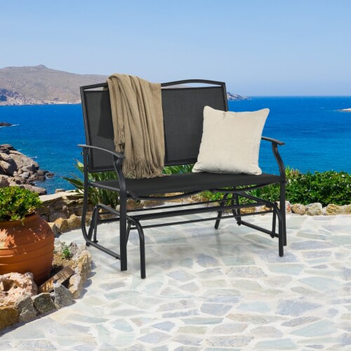 Glitzhome outdoor patio loveseat glider chair cheap