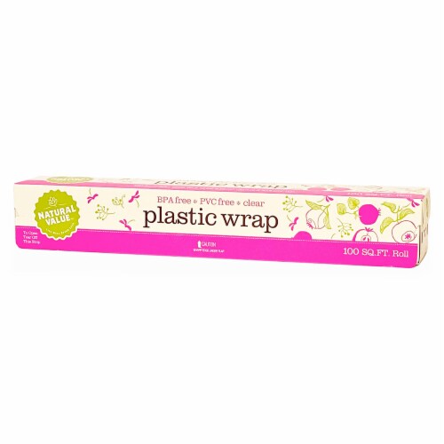 PERFORATED Natural Value Clear Plastic Wrap / 100-ft. / 6-Pack Perspective: front