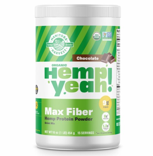 Manitoba Harvest Organic Dark Chocolate Hemp Protein Powder Perspective: front