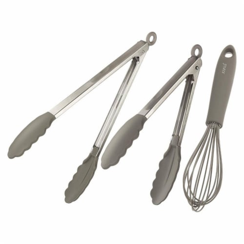 Baking Utensils, Silicone Kitchen Set with Stainless Steel Handles (3 Pieces) Perspective: front