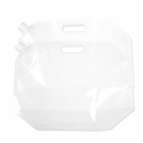 Collapsible Foldable Plastic Water Containers for Camping, Hiking, 2-Pack 5 L, 1.32 Gallon Perspective: front