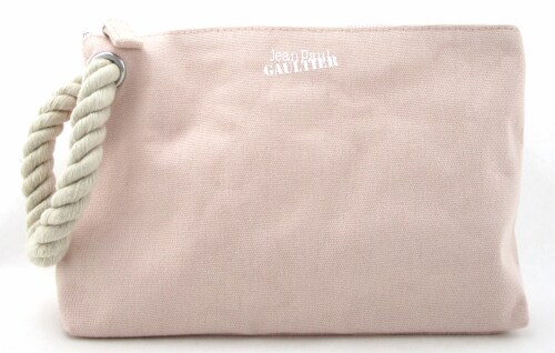 Jean Paul Gaultier Pink Canvas Toiletry Travel Bag for Women Jean Paul Gaultier Pink Canvas Toiletry Travel Bag for Women
