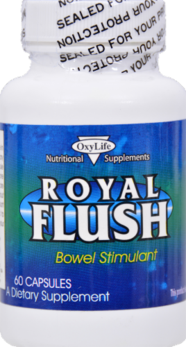 Oxylife Royal Flush Bowel Stimulant Capsules Perspective: front