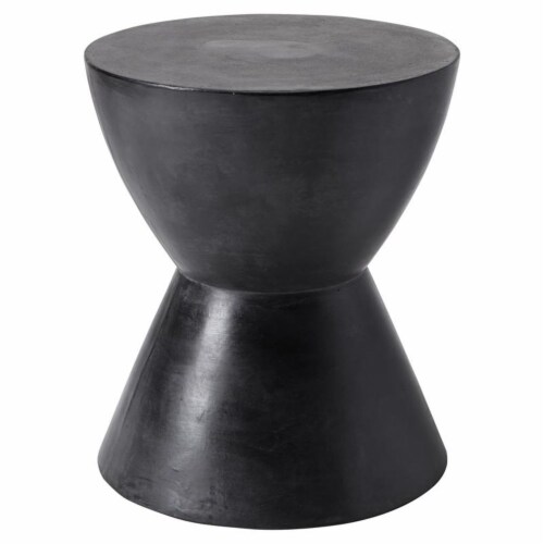 Sunpan Logan 15 Round Contemporary Concrete End Table in Black, 1 Kroger