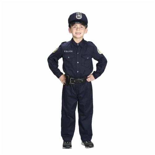 Aeromax PO-810 Junior Police Officer Suit with Cap & Belt, Size 8-10 Perspective: front