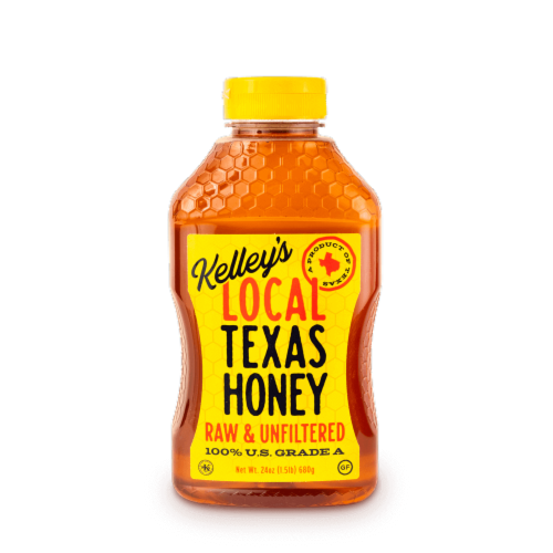 Kelley's Honey Raw & Unfiltered Local Texas Honey Perspective: front