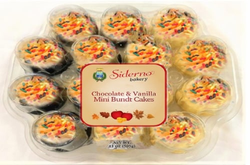 Chocolate & Vanilla Fall Mini Bundt Cakes Perspective: front
