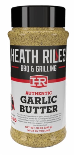Heath Riles BBQ Garlic Butter Rub Shaker Perspective: front