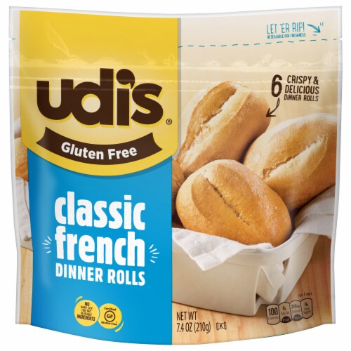 Udi's Gluten Free Classic French Dinner Rolls Perspective: front