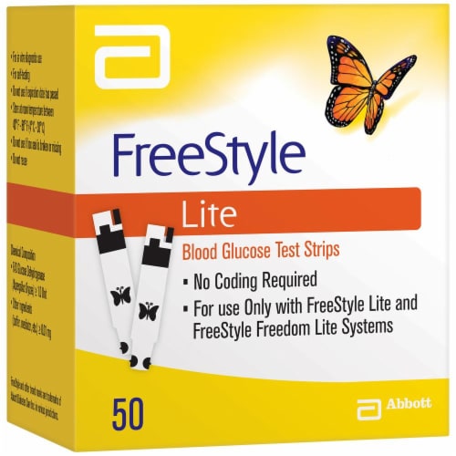 FreeStyle Lite Blood Glucose Test Strips Perspective: front