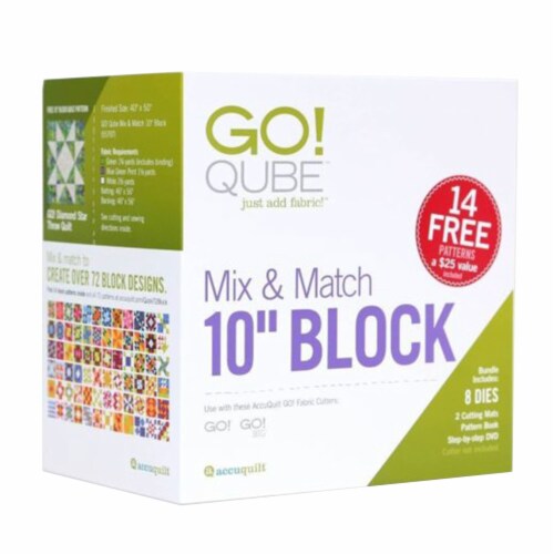 AccuQuilt GO! Qube Mix and Match 10 Inch Block with 8 Basic Cut