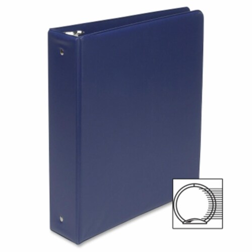 Skilcraft  751001 11 x 8.5 in. No Overlay Round Ring Binder&#44; Dark Blue Perspective: front