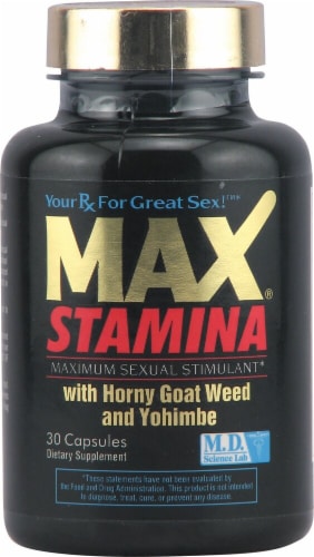 M.D. Science Lab MaxStamina™ with Horny Goat Weed and Yohimbe Perspective: front