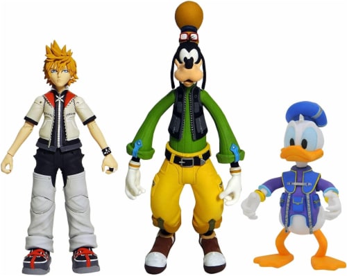 Disney Kingdom Hearts Series 2 Select: Roxas, Donald Duck, & Goofy 3 ...