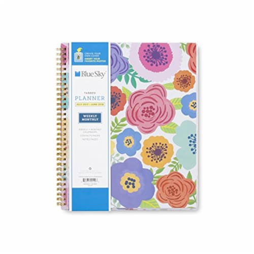 Blue Sky BLS100149 8.5 x 11 in Mahalo weekly monthly Planner Jul 2017 to Jun 2018 - Sky Blue Perspective: front