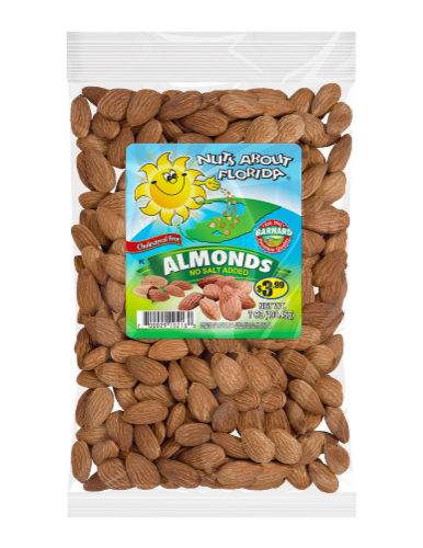 Nuts About Florida® Unsalted Roasted Almonds Perspective: front