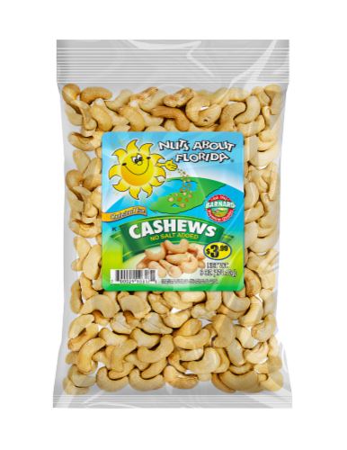 Nuts About Florida® Unsalted Roasted Cashews Perspective: front