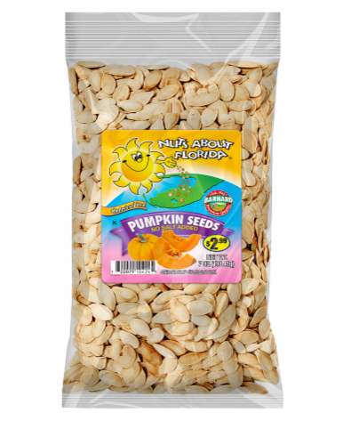 Nuts About Florida® Unsalted Roasted Pumpkin Seeds Perspective: front