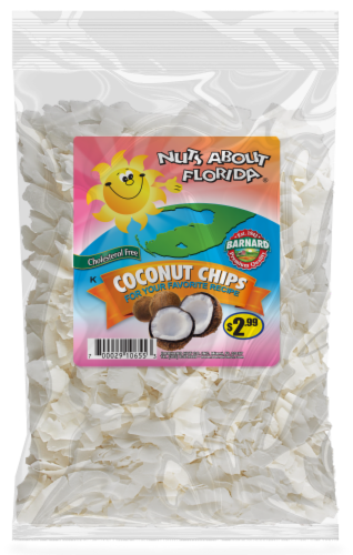 Nuts About Florida Dried Coconut Chips Perspective: front